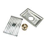 201 Нержавеющая сталь, легкий бамбуковый узор, прямоугольный 10*15 см, медь для ванной, магнитный, устойчивый к запаху, слив для пола