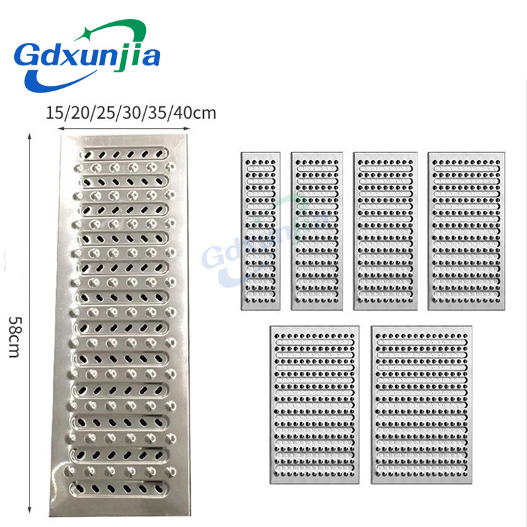 Xunjia/xinzhijia – Personnalisé 1,5MM 304 Plaque de couverture d'égout de Drain de plancher de tranchée de Garage souterrain de supermarché de salle de bains de cuisine d'acier inoxydable