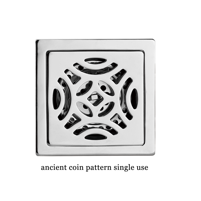 ғафсӣ мураббаъ 6 мм 4 дюйм 201 Намунаи аз пӯлоди зангногир дар ванна дренажии ошёнаи душ бо бӯи мис, ки худаш мӯҳр дорад