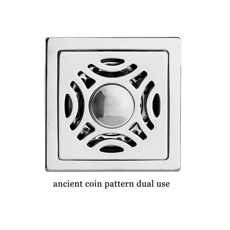 ғафсӣ мураббаъ 6 мм 4 дюйм 201 Намунаи аз пӯлоди зангногир дар ванна дренажии ошёнаи душ бо бӯи мис, ки худаш мӯҳр дорад