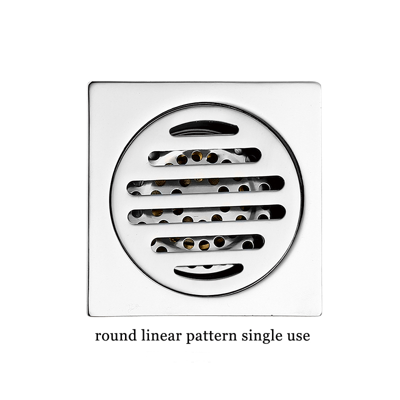 Mainit na parisukat 6mm makapal 4 Pulgada 201 Hindi kinakalawang na asero Round Apple Pattern Banyo Shower Tanso Anti amoy Floor Drain na may Bayonet —XINZHIJIA / XUNJIA