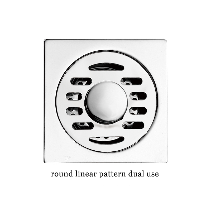 Mainit na parisukat 6mm makapal 4 Pulgada 201 Hindi kinakalawang na asero Round Apple Pattern Banyo Shower Tanso Anti amoy Floor Drain na may Bayonet —XINZHIJIA / XUNJIA
