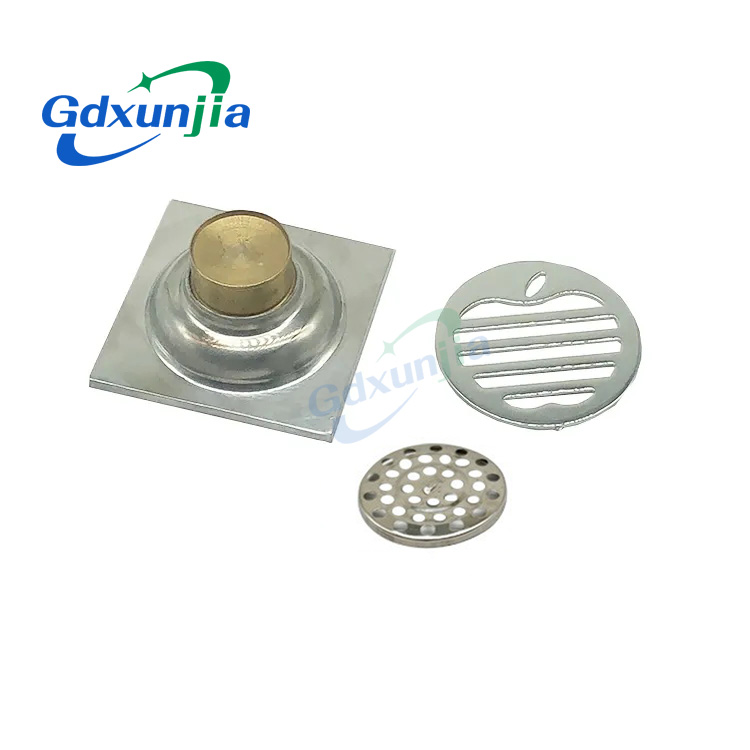 Mainit na parisukat 6mm makapal 4 Pulgada 201 Hindi kinakalawang na asero Round Apple Pattern Banyo Shower Tanso Anti amoy Floor Drain na may Bayonet —XINZHIJIA / XUNJIA