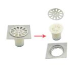 샌딩 스퀘어 10*10cm 두께 2mm 201 팝업 역류 방지 장치 대형 직선 배수 장치가 있는 스테인레스 스틸 바닥 배수구