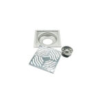 High Quality 6″ Light Bathroom Antique 6 mm Kalın 201 Stainless Steel Floor Drain Base with Wavy Pattern Cover Self Seal Core —XINZHIJIA/XUNJIA