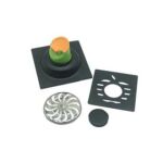 الجملة المزدوجة 6 مللي متر سميكة 4 بوصة مربعة سوداء 201 حمام من الفولاذ المقاوم للصدأ دش استنزاف بلاستيكي مستقيم مضاد للرائحة