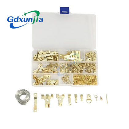 シュンジア/シンジジア – Metal Brass Plated Finger Protect Heavy Duty Picture Frame Hooks Kit for Hanging 220 Set