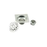 Τετράγωνο 10*10cm 3 mm πάχους 201 Ανοξείδωτο χάλυβα μπάνιο δάπεδο δαπέδου με γραμμικό λεκέδες και εκτεταμένο σωλήνα σύνδεσης