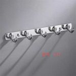 Xunjia/xinzhijia – 2023 Niaj hnub zoo phab ntsa Accessories Bathrobe Dai 5 Hooks Stainless Steel pav ca bar ib zaug xwb coat hooks
