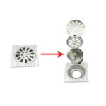 Xunjia/xinzhijia -10*10cm 2mm de espessura 304 Gota de água de aço inoxidável como dreno de piso quadrado com núcleo comum à prova de odor