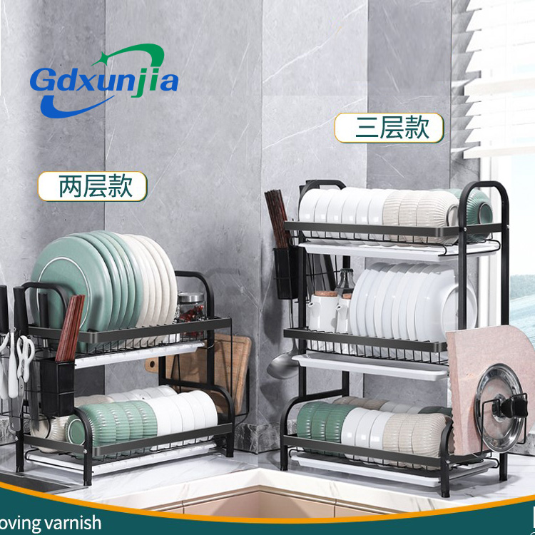 Сюньцзя/сіньчжыцзя – R2 Lengthening Kitchen Storage Metal Tray Drain Rack Dishes Drying Rack Stainless Steel Drain Rack