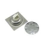 Carré 10*10cm 2mm d'épaisseur 304 Drain de sol linéaire en acier inoxydable avec noyau de joint anti-odeur en PVC