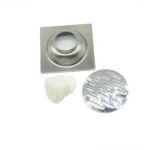 Carré 10*10cm 2mm d'épaisseur 304 Drain de sol linéaire en acier inoxydable avec noyau de joint anti-odeur en PVC
