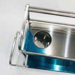 Xunjia/xinzhijia – Vertikal Dua Lapis Multifungsi 40cm 201 Rak Penyimpanan Botol Saus Dapur Stainless Steel