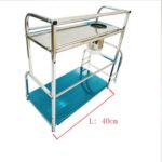 Xunjia/xinzhijia – Vertikal Dua Lapis Multifungsi 40cm 201 Rak Penyimpanan Botol Saus Dapur Stainless Steel