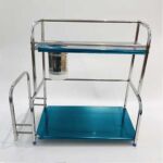 Xunjia/xinzhijia – Vertikal Dua Lapis Multifungsi 40cm 201 Rak Penyimpanan Botol Saus Dapur Stainless Steel