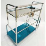 Xunjia/xinzhijia – Vertikal Dua Lapis Multifungsi 40cm 201 Rak Penyimpanan Botol Saus Dapur Stainless Steel