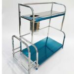 Xunjia/xinzhijia – Vertikal Dua Lapis Multifungsi 40cm 201 Rak Penyimpanan Botol Saus Dapur Stainless Steel