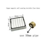 Wholesale High Quality Invisible Odor Proof 3mm Thick 304 Stainless Steel Tile Insert Floor Drain with Copper Magnetic Core —XINZHIJIA/XUNJIA