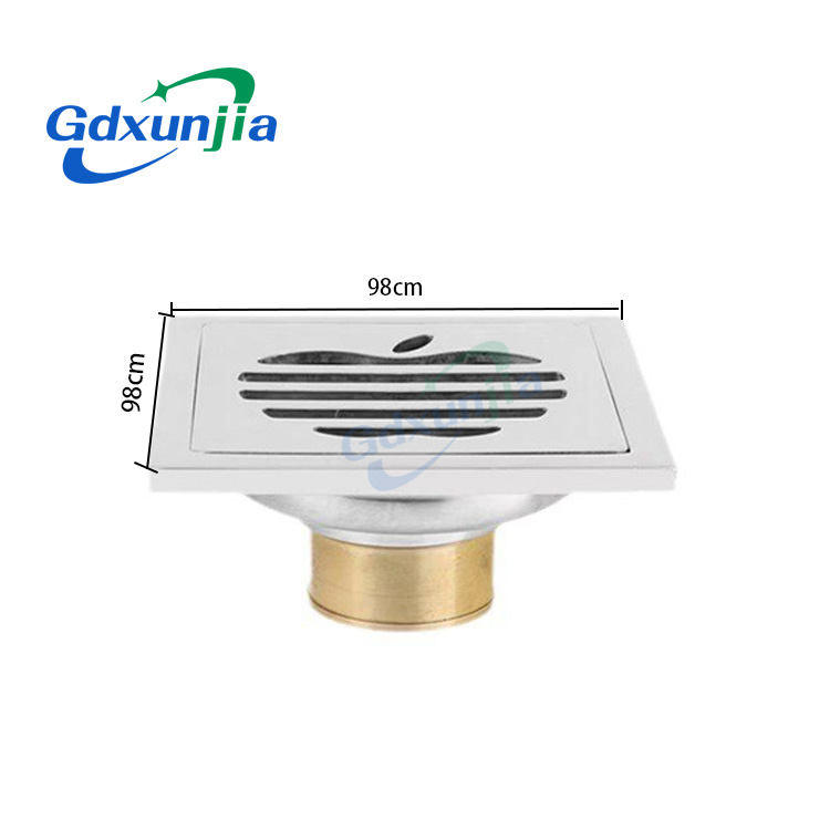 ғафсӣ мураббаъ 6 мм 4 дюйм 201 Намунаи аз пӯлоди зангногир дар ванна дренажии ошёнаи душ бо бӯи мис, ки худаш мӯҳр дорад